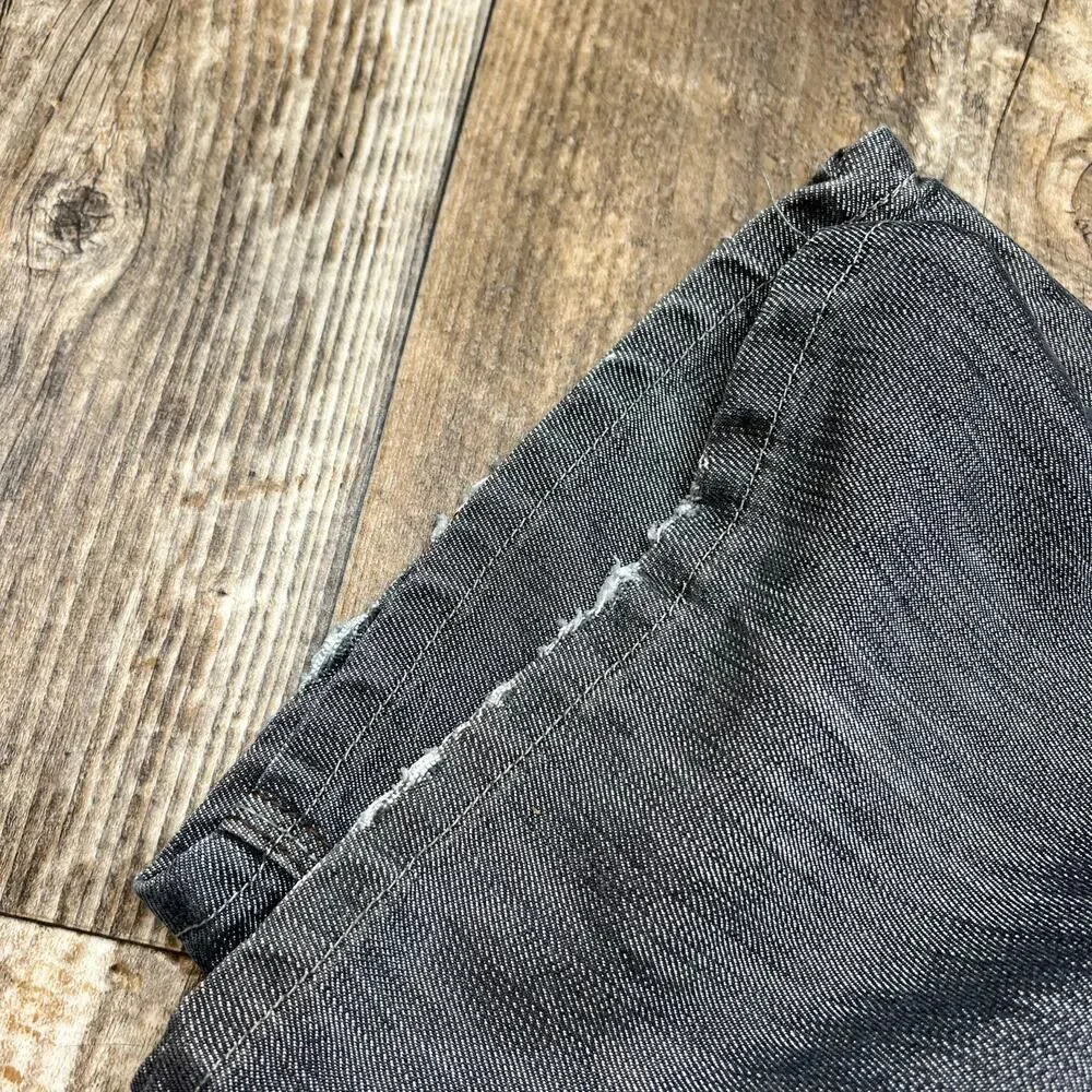 Cyber Y2K Gray 00s Jeans Stuudded Pocket Red Ape Cyber Grunge Size 38